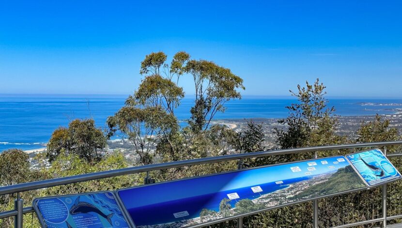 180 degree view of the illawarra with signage